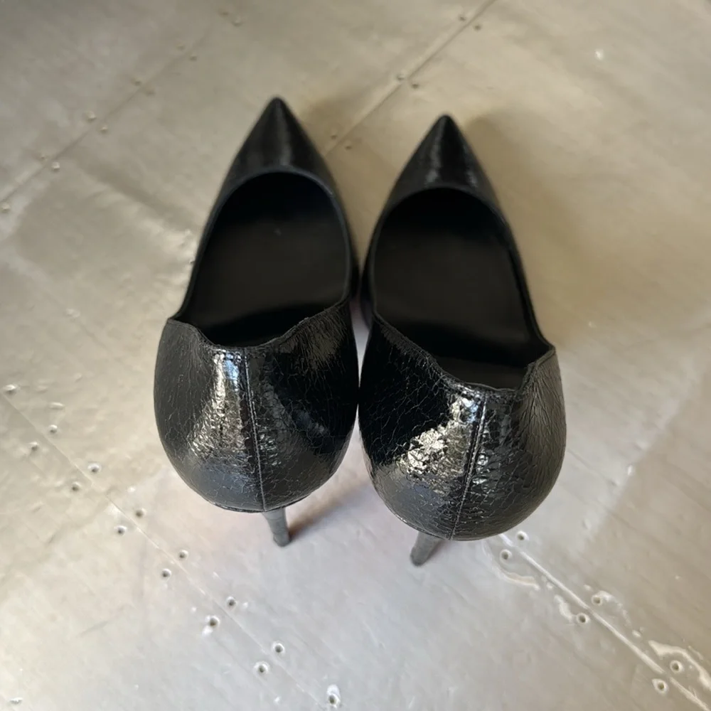 Christian Louboutin Kate 100mm black embossed print stiletto specchio star 39